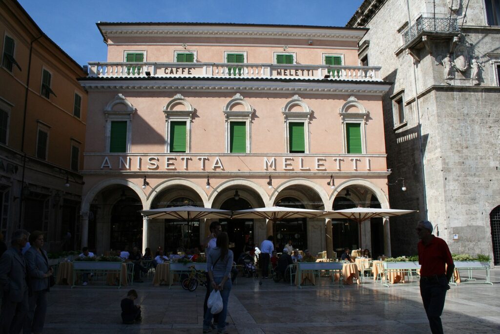 Historic Caffè Meletti on Piazza del Popolo, Ascoli Piceno