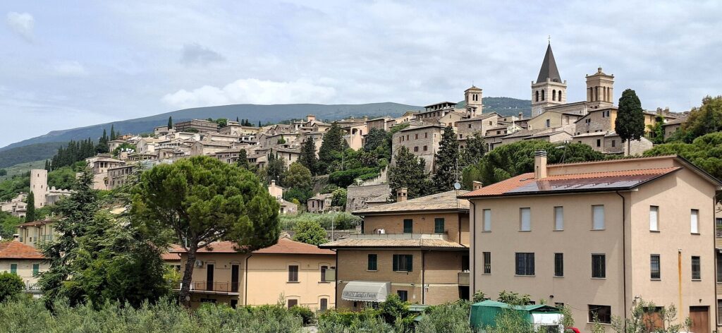 Panorama of Spello, a hill town in Umbria