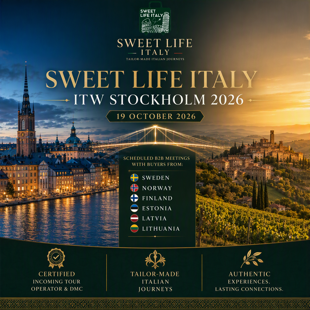 Sweet Life Italy at ITW Stockholm 2026  Scandinavian Travel Market